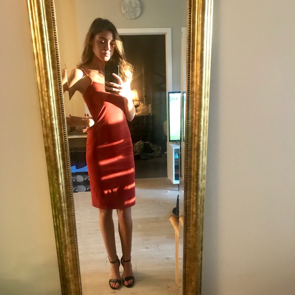 Faux Suede Midi Dress